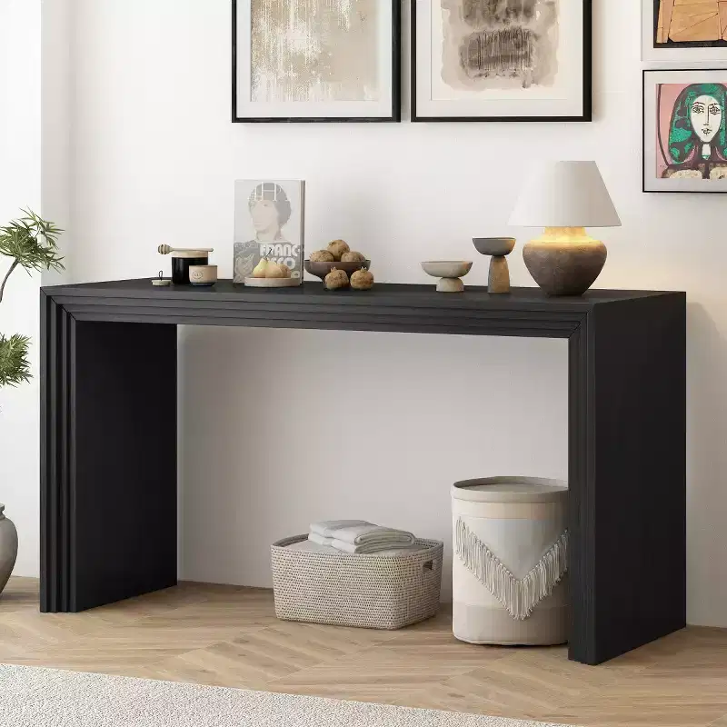 Modern Entryway Console Table, Paulownia Wood Veneer Hallway Table for Living Room, or Foyer - Panipeachy