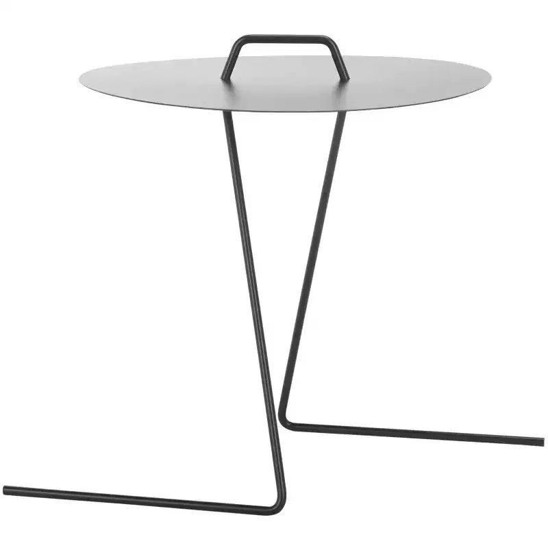 Round side table, matte black