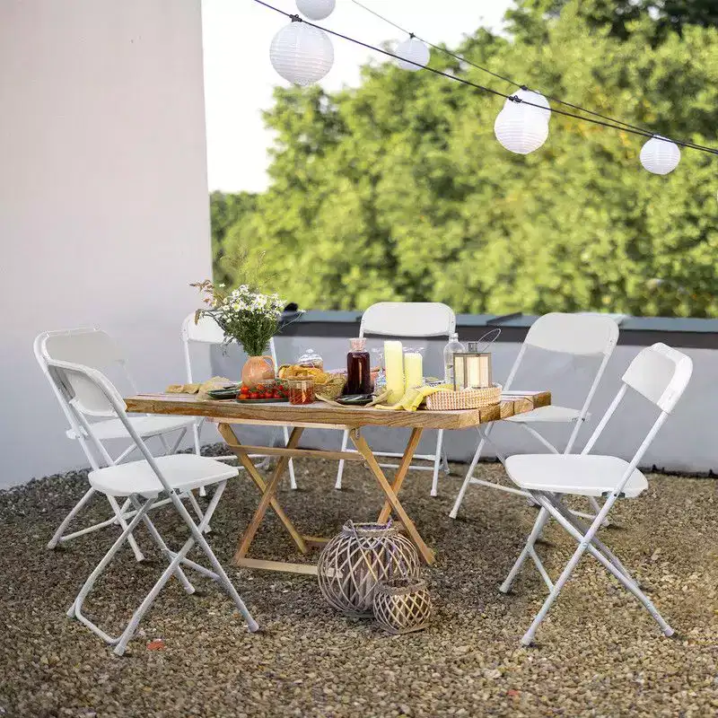 Karl Home | White Plastic Folding Chair (Set of 6)