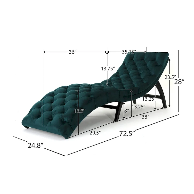 Garret Tufted Velvet Chaise Lounge by Christopher Knight Home