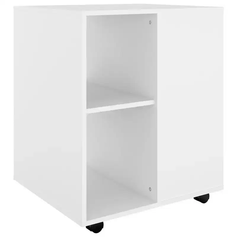 White Engineered Wood Storage Cabinet, Medium Size, Sleek Design