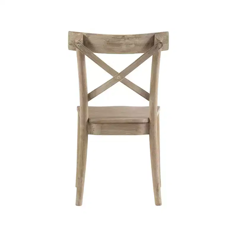 2pc Keaton X Back Wooden Side Chair Set Beach - Picket House Furnishings: Mid-Century Modern, Solid Wood Frame