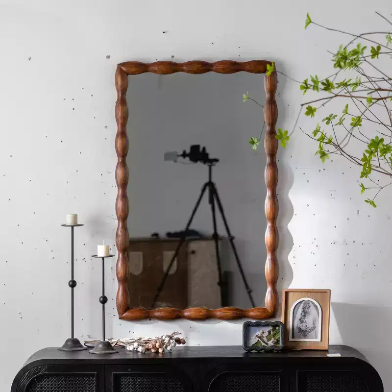 GDFStudio Shea Mid-Century Modern Wall-Mounted Mirror