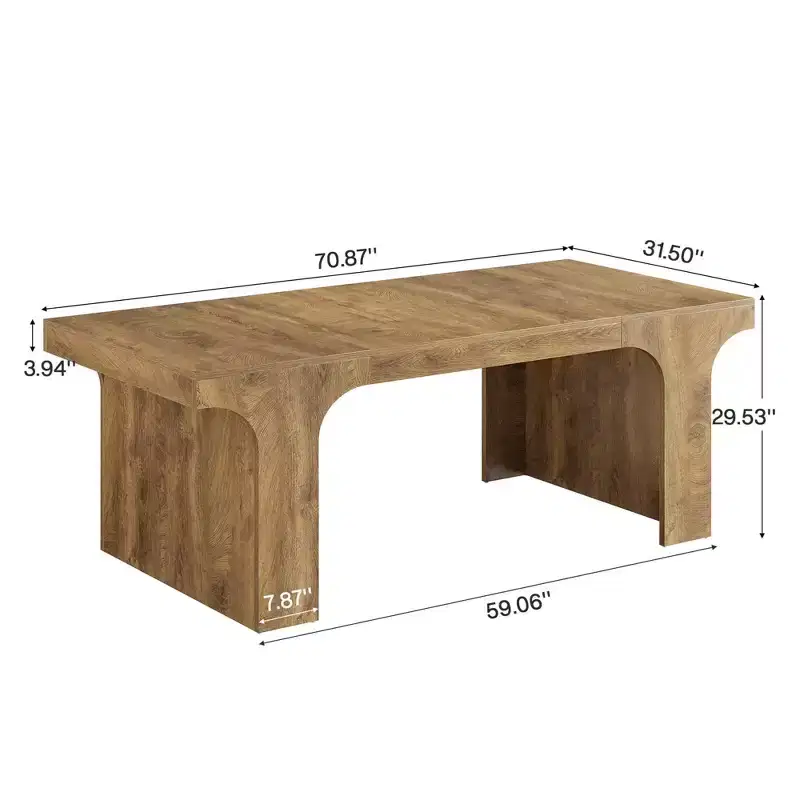 MAYEERTY 70.87 Farmhouse Wood Dining Table, Multifunctional Rustic Kitchen & Office Desk