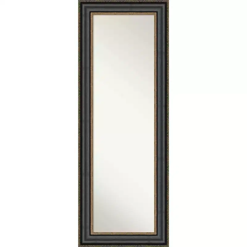 Framed Full Length on the Door Mirror Black - : Polystyrene Frame, Wall or Door Mount