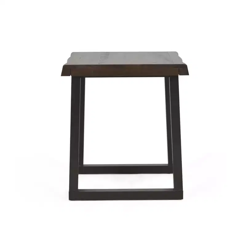 Live Edge End Table Cherry/Black: Solid Pine, Rustic Modern, Square Shape