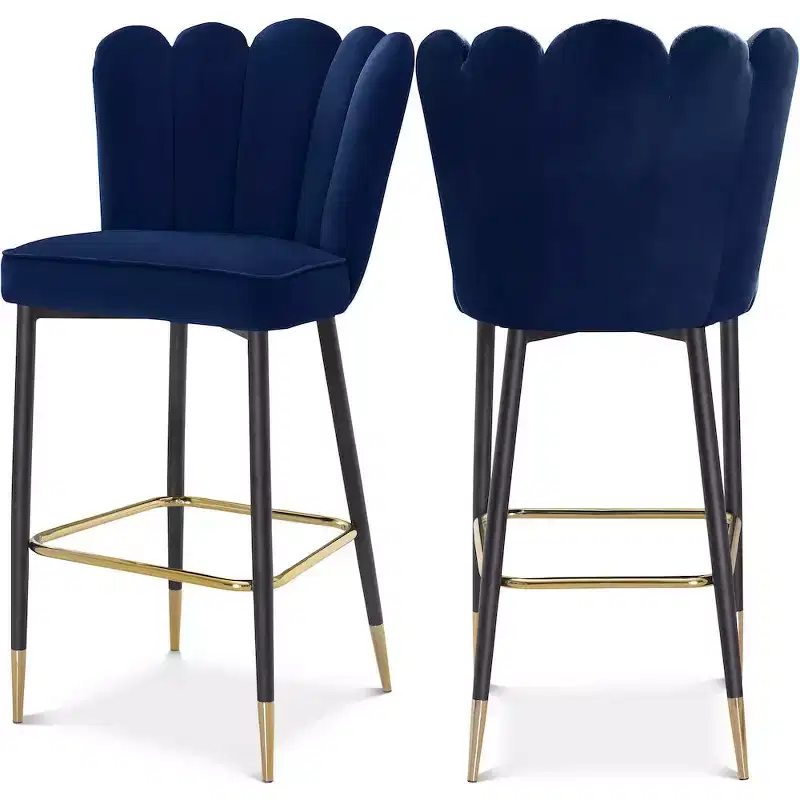 Navy Velvet Stool