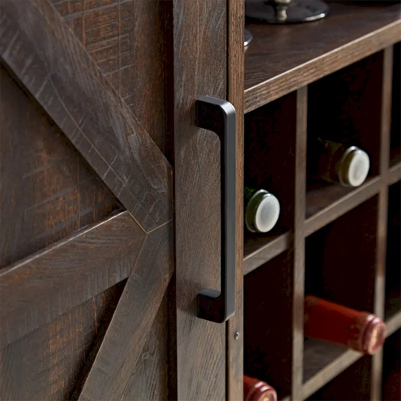 Coffee Bar Cabinet Bar Cabinet w/Wine Rack Buffet Sideboard Cabinet