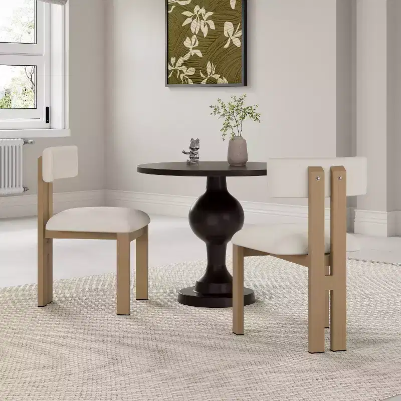 Christopher Knight Home Astura Iron Frame Upholstered Dining Chairs (Set of 2)