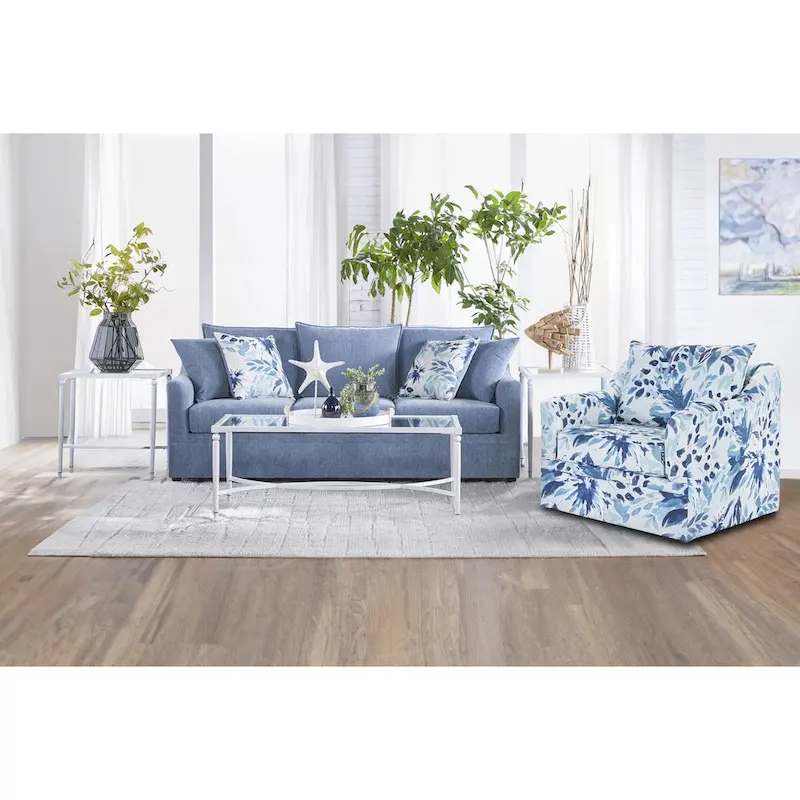 New Classic Furniture Anatasia Pillow Back Swivel Chair, Made in USA