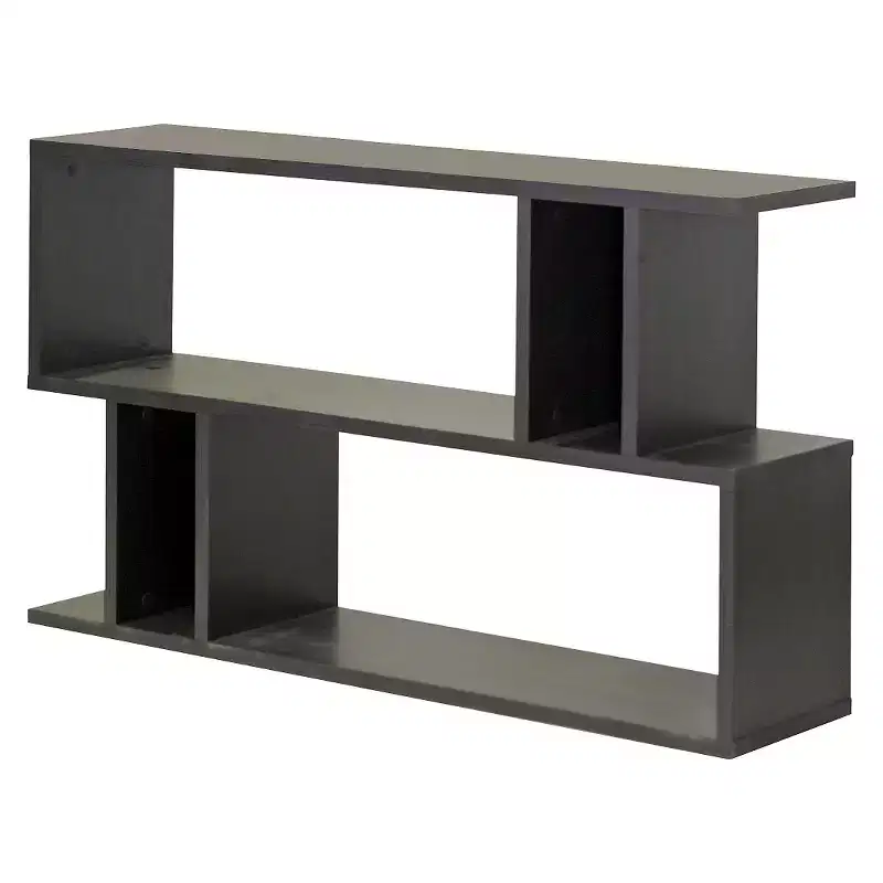 Dark Brown 2-Shelf Modern Bookshelf for 1 Person