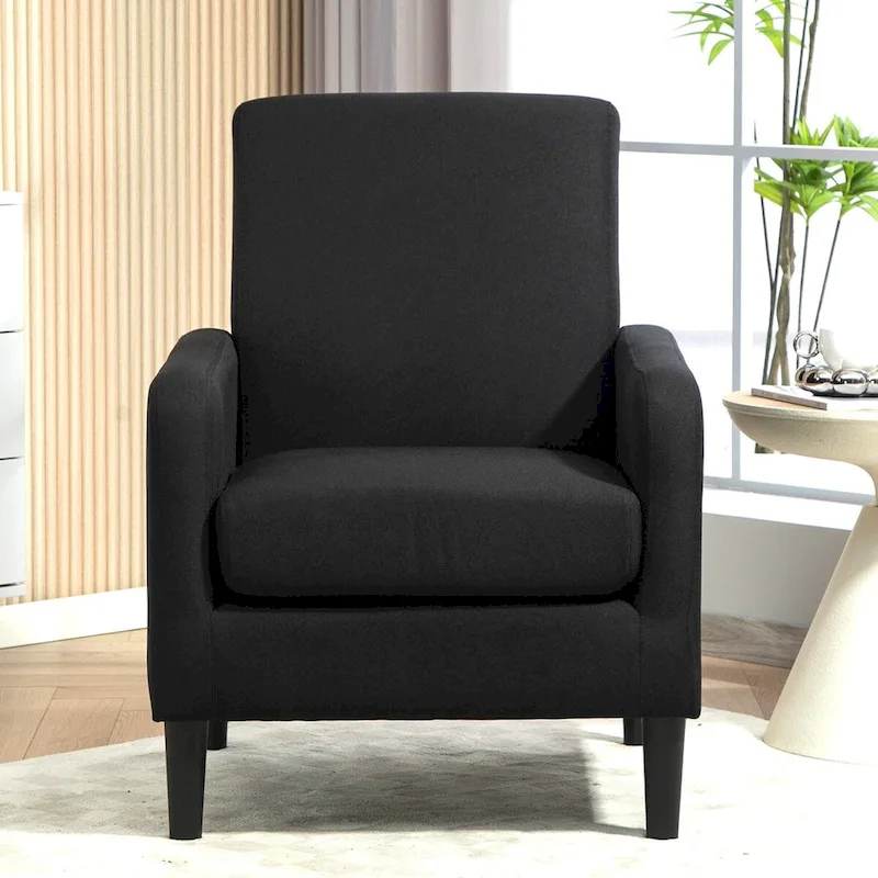 Accent Armchair with Solid Wood Frame and Padded Seat
