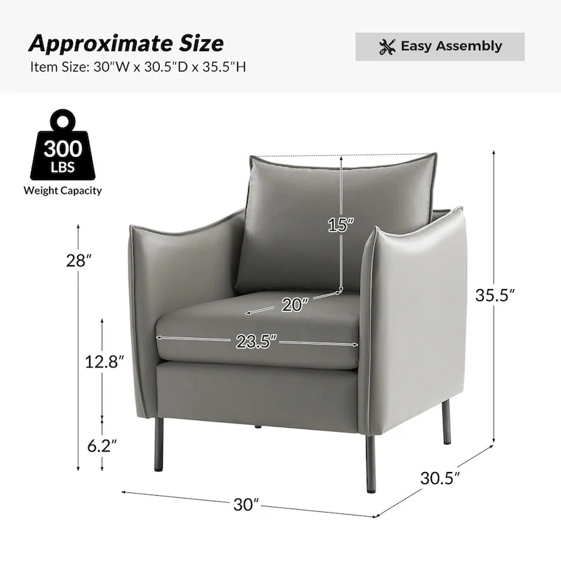 Christopher Modern Anti-scratch Fabric Armchair with Black Metal Legs Set of 2 by HULALA HOME