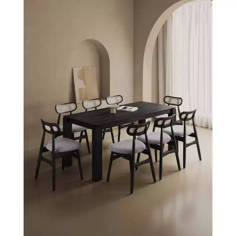 Manhattan Comfort 9pc 70.86 Rockaway and Colbert Rectangle Dining Set