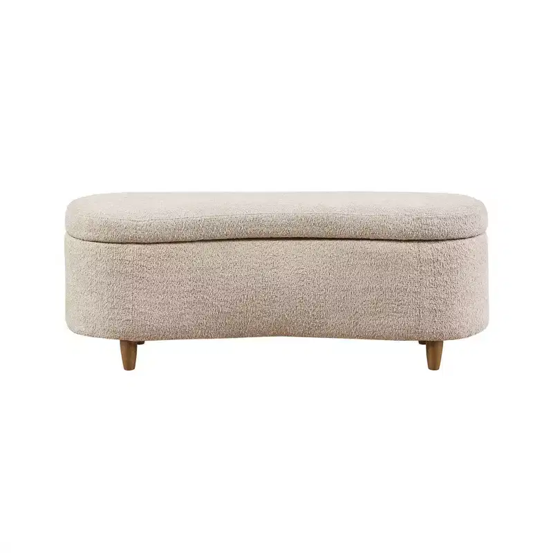 Boucle Flip-Top Storage Bench, Taupe, 48