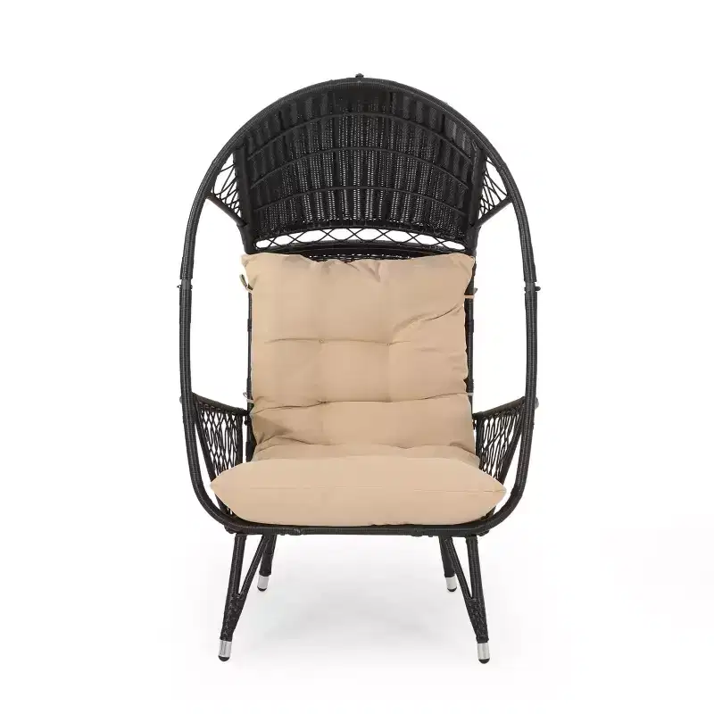 Christopher Knight Home Didier Farmhouse Iron and Faux Rattan Patio Standing with Basket Design