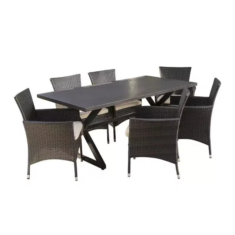 Christopher Knight Home Dion Outdoor Wicker and Aluminum 7 Piece Dining Set