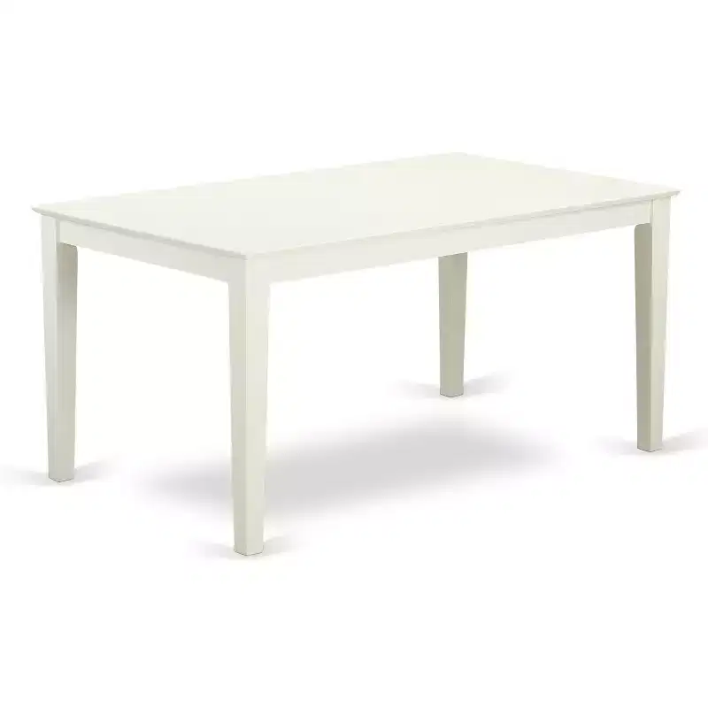 HomeStock Belmont 5 Piece dining for 6-Dining room table and 2 Chairs and 2 Benches in Linen White