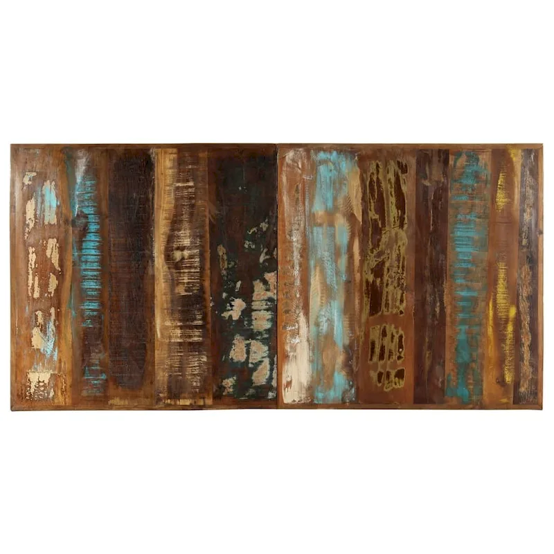 Industrial Solid Reclaimed Wood Dining Table with Steel Legs - 63W