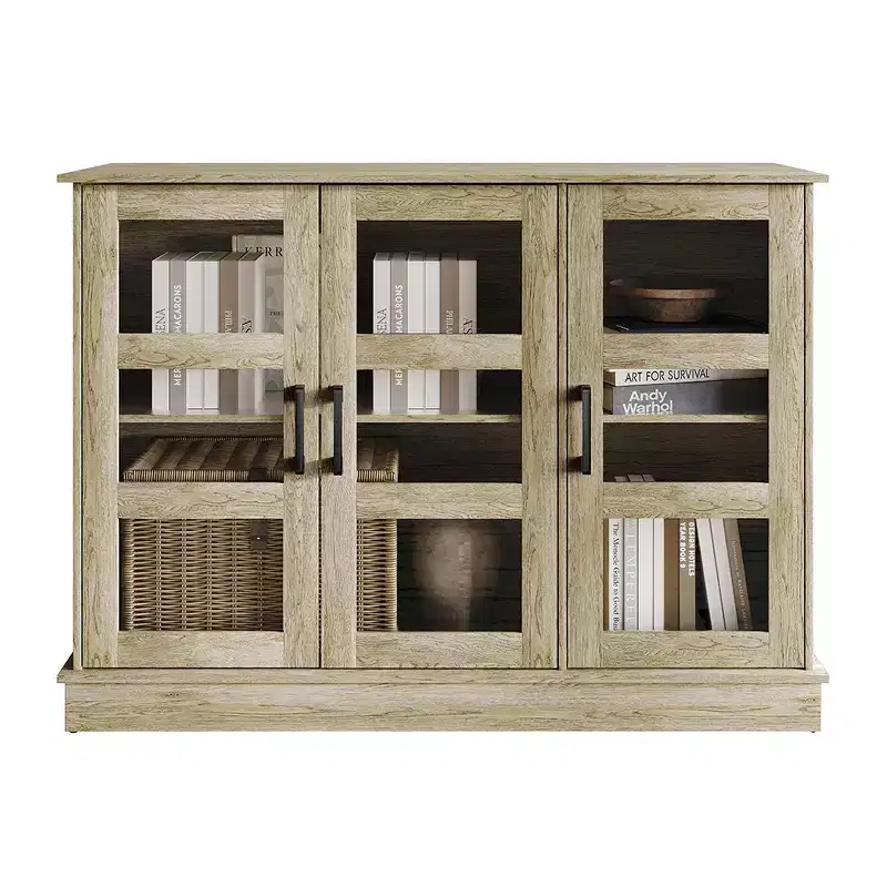 Modern Wood Sideboard Buffet Cabinet with Storage Doors for Dining Room