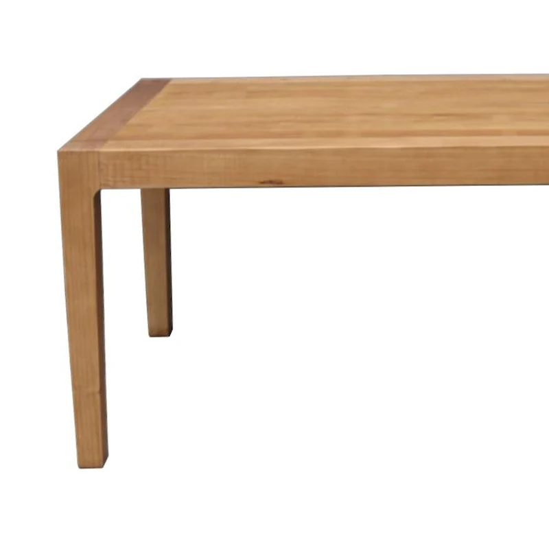 Dining Table, Pine Wood, Natural Brown, 71 Inch Rectangular Top