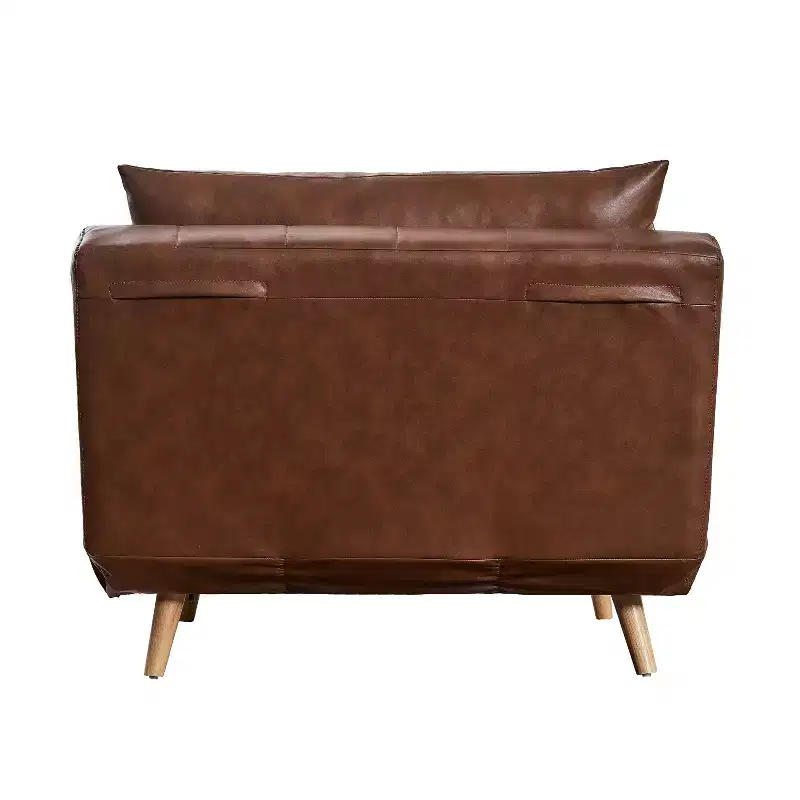 Merrick Lane Convertible Tri-Fold Sleeper Chair with Channel Stitching and Pillow