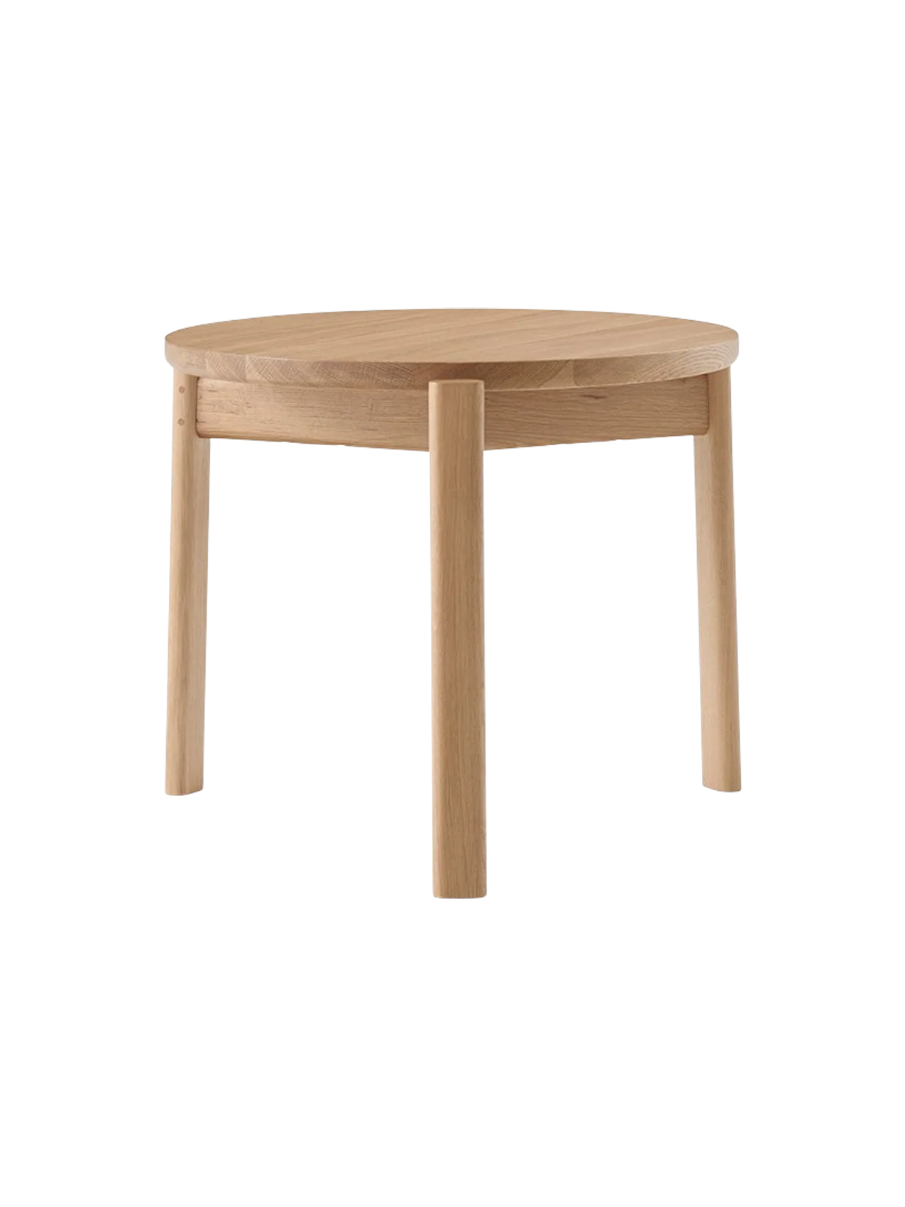 Scandinavian Solid Oak & Walnut Round Lounge Table with Flatpack Self-Assembly for Living Room