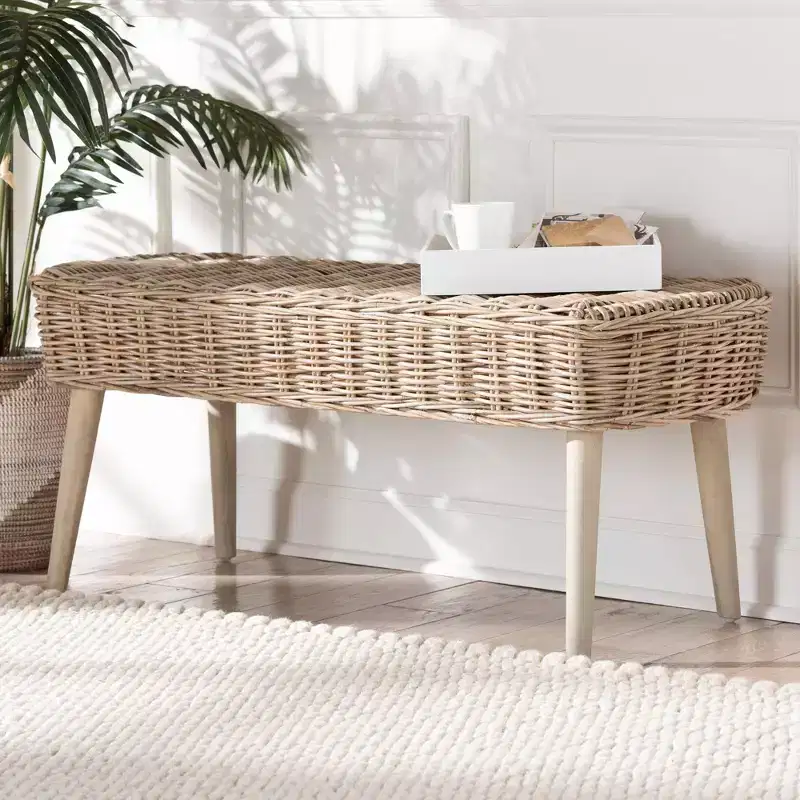 Natural Decorative Bench (Grey)