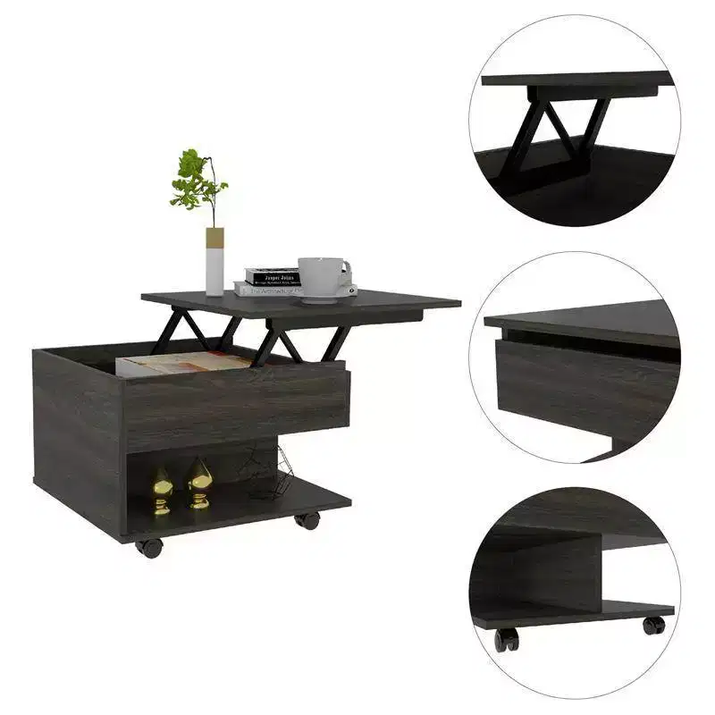 Verona Coffee Table Carbon Espresso - Boahaus: Modern Rectangular with Drawer, Wood Laminate