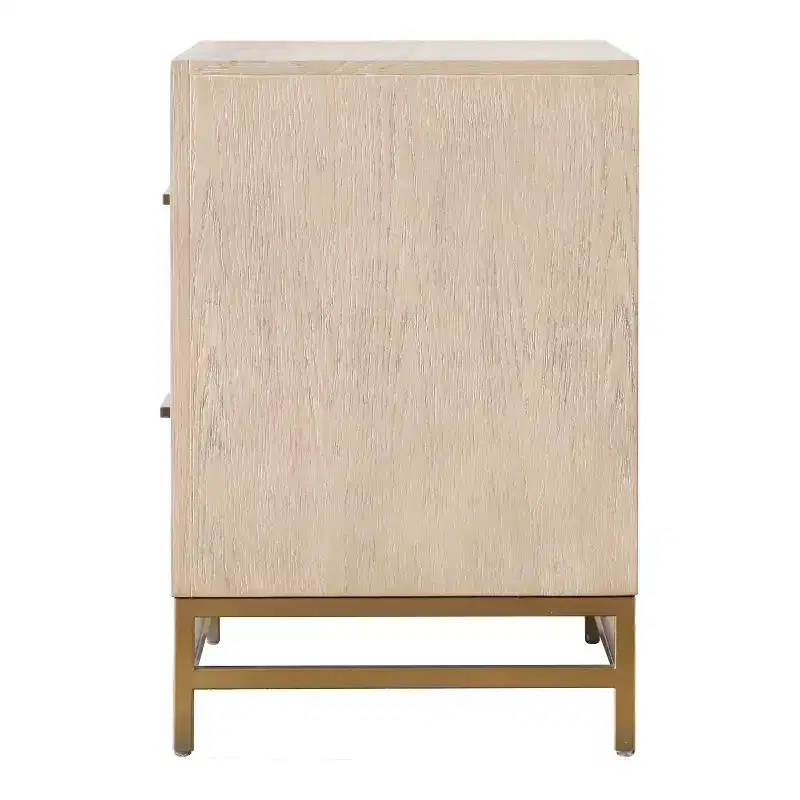 HOMES: Inside + Out 3pc Neovesi Wood 2 Nightstand and Dresser Set Boho Oak