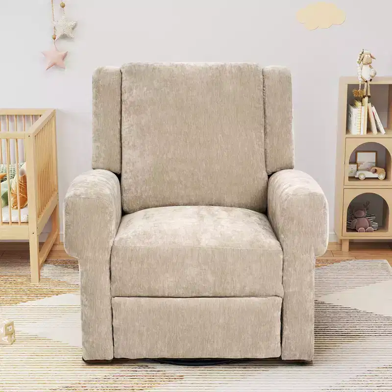 Christopher Knight Home Ilana Modern 360 Swivel Rocker Chenille Upholstered Manual Recliner