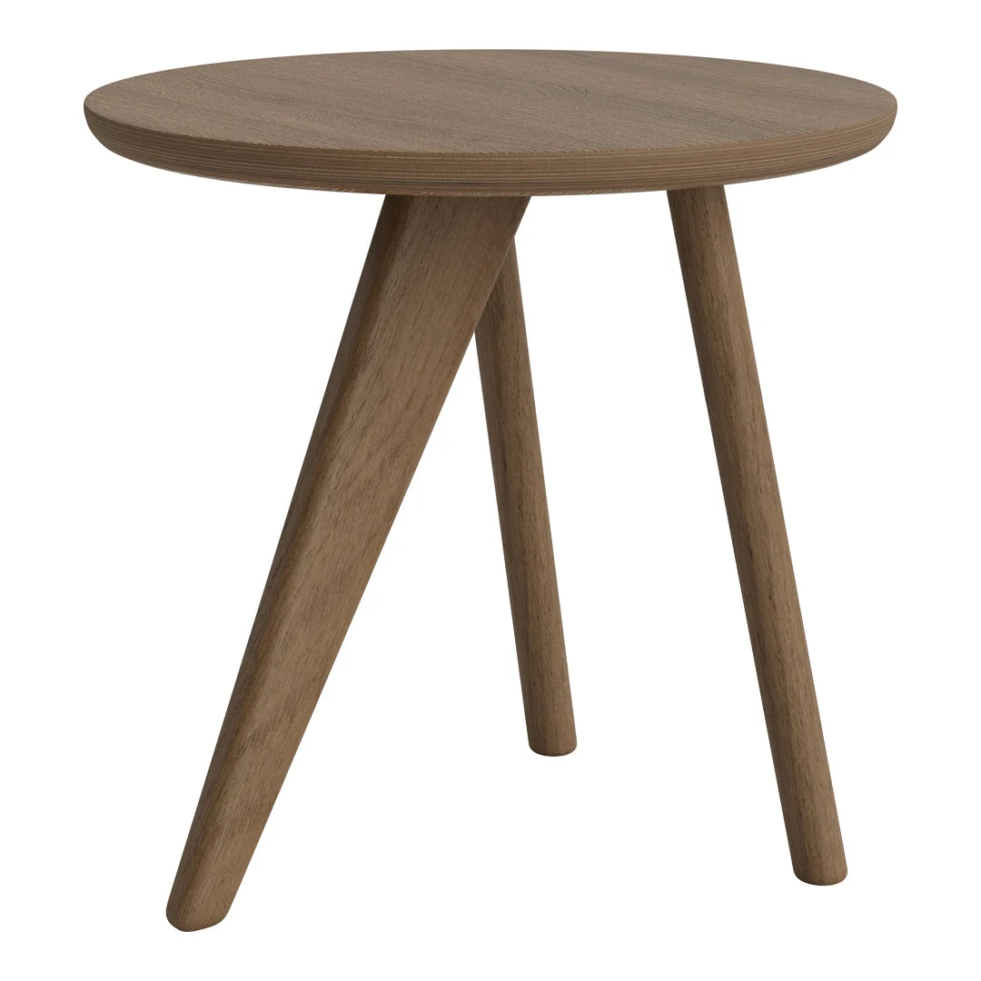 Minimalist Solid Oak Side Table with Fin-Shaped Leg & Paper-Thin Veneer Top for Living Room