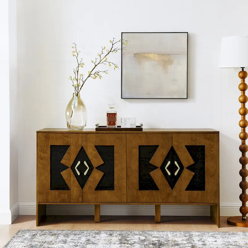 Versatile Mid Century Modern Storage Cabinet with Adjustable Shelves