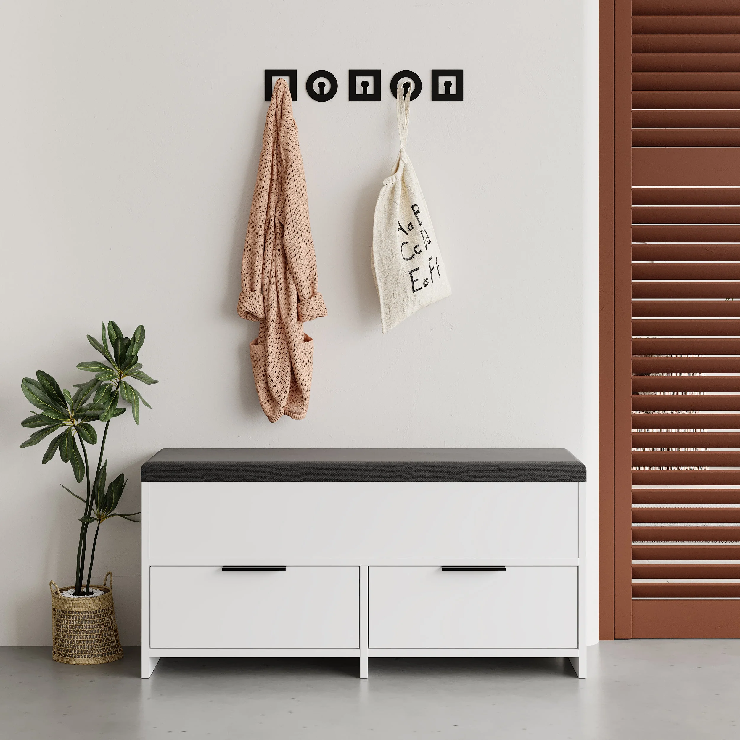 Modern Shoe Storage Bench