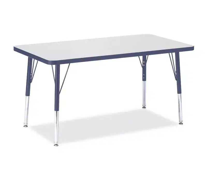 Jonti-Craft Berries Elementary Height Color Top Rectangle Table (24 x 36) in Blue