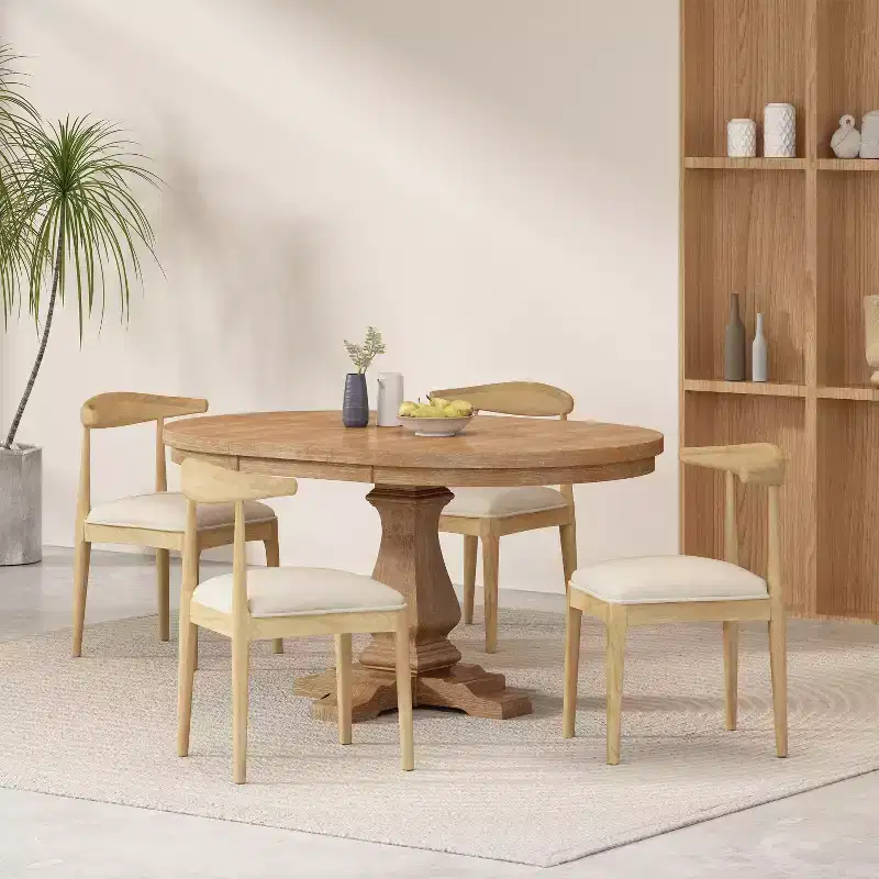 Christopher Knight Home Cotterell Contemporary Fabric Upholstered Wood 5 Piece Expandable Dining Set