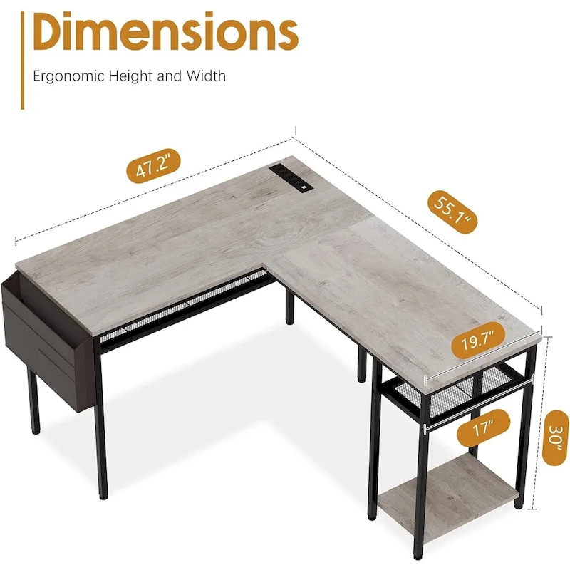 Futzca L Shaped Home Office Desk