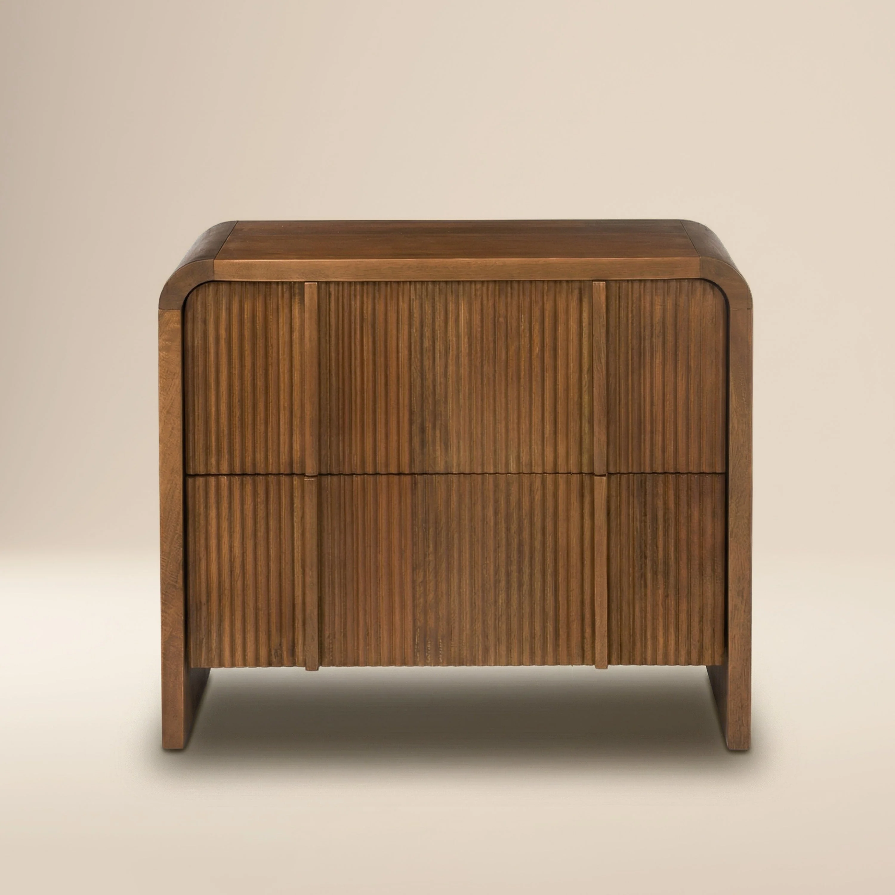 Modern English Walnut Walnut Wood Nightstand with Kiln-Dried Wood