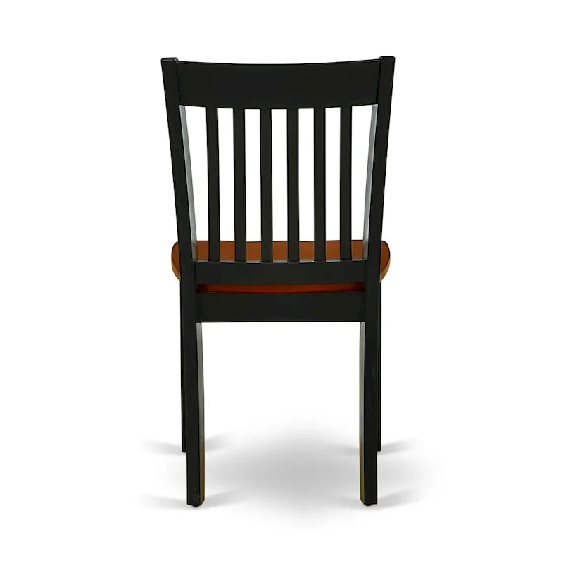 East West Furniture Dining Set- a Rectangle Dining Table and Kitchen Chairs, Black & Cherry (Pieces Option)