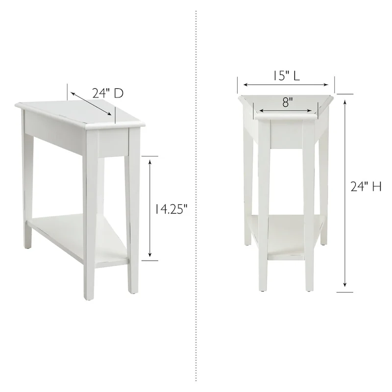 Leick Home Recliner Wedge Table with Shelf