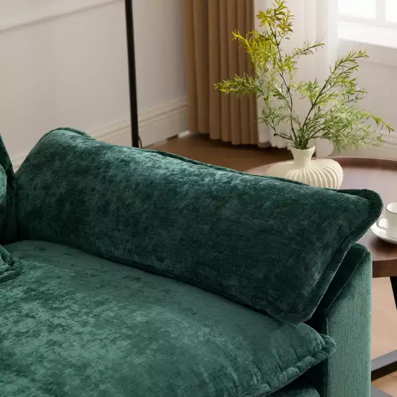 Cloud Sofa Single Seat, Modern Sectional Couch, Comfy Double Layer Upholstered Seat Cushion, Breathable Chenille Fabric