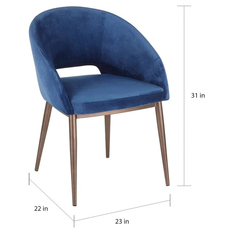 Upholstered Dining Chair with Copper Metal Legs
