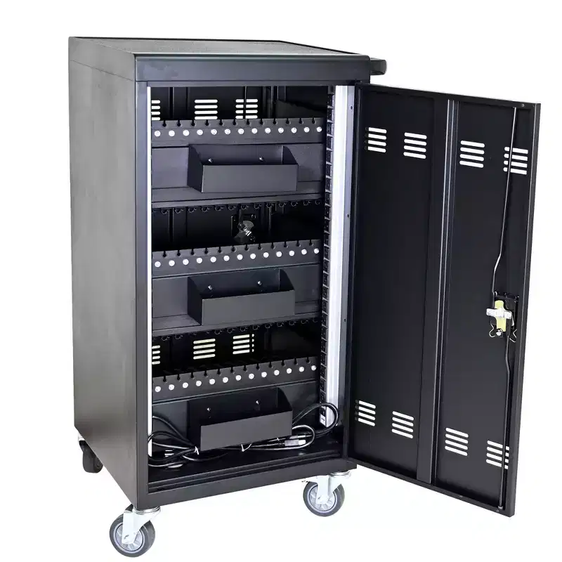 45-Device Mobile Charging Cart with Lock & Key, 4 Caster Tablet Laptop Charging Station for Classroom & Office