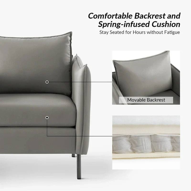 Christopher Modern Anti-scratch Fabric Armchair with Black Metal Legs Set of 2 by HULALA HOME