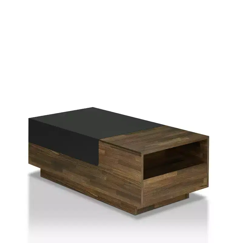 Croston Coffee Table with Sliding Top Storage Light Hickory - miBasics: Midcentury Design, Lift-Top, Rectangular Shape