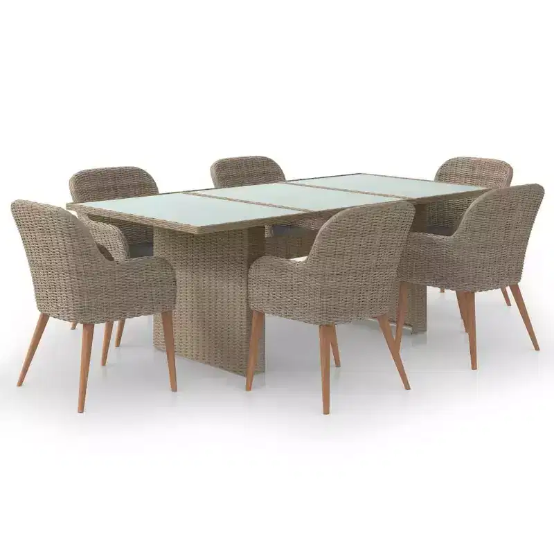 vidaXL Dining Set Brown and Dark Grey