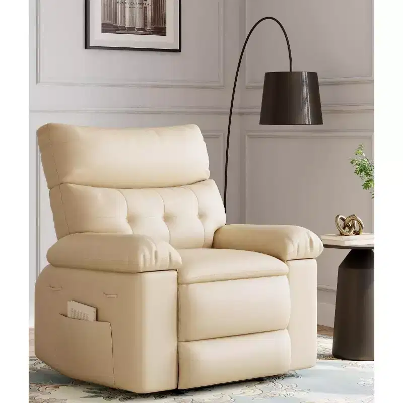 Oversized Recliner Chair with Heat and Massage - 360 Swivel Manual Rocking Chair with Remote Control