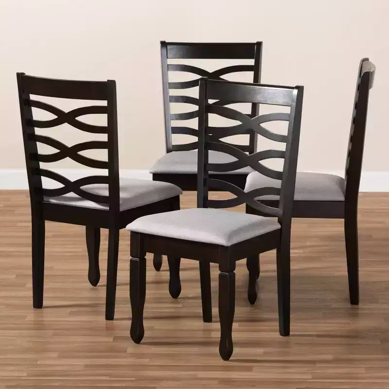 4pc Lanier finished Wood Dining Chairs - Baxton Studio