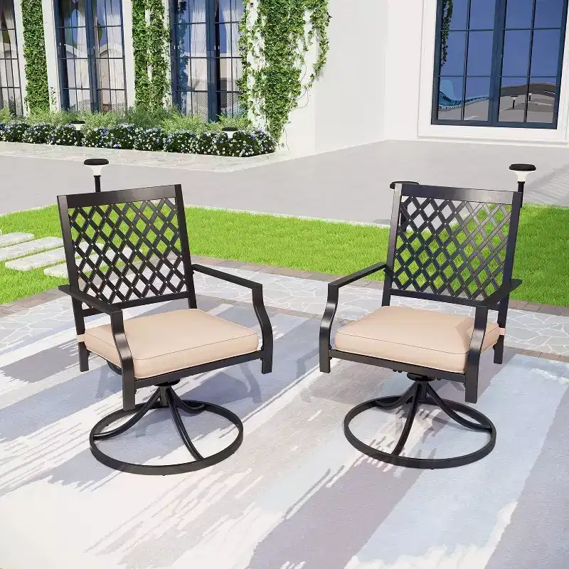 7pc Outdoor Dining Set with 37" Table & Swivel Arm Chairs - Captiva Designs