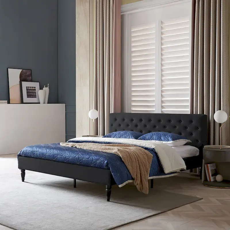 Atterbury Upholstered King Bed Platform by Christopher Knight Home